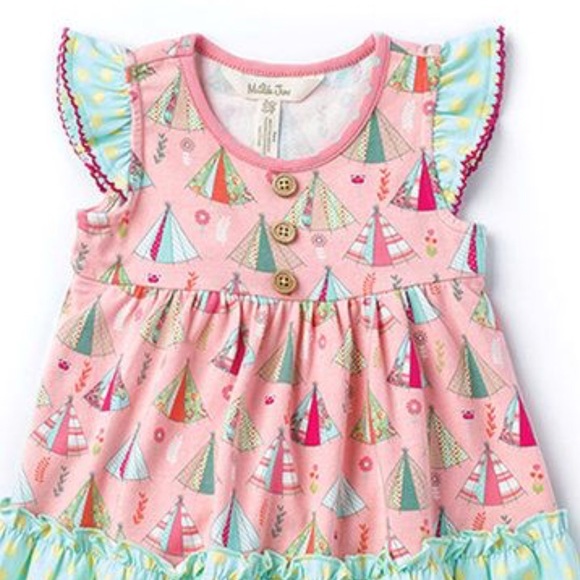 Matilda Jane Other - Matilda Jane Pink Tipi Happy Camper Bubble Dress